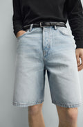 Zara Straight-Leg Denim Bermuda Shorts