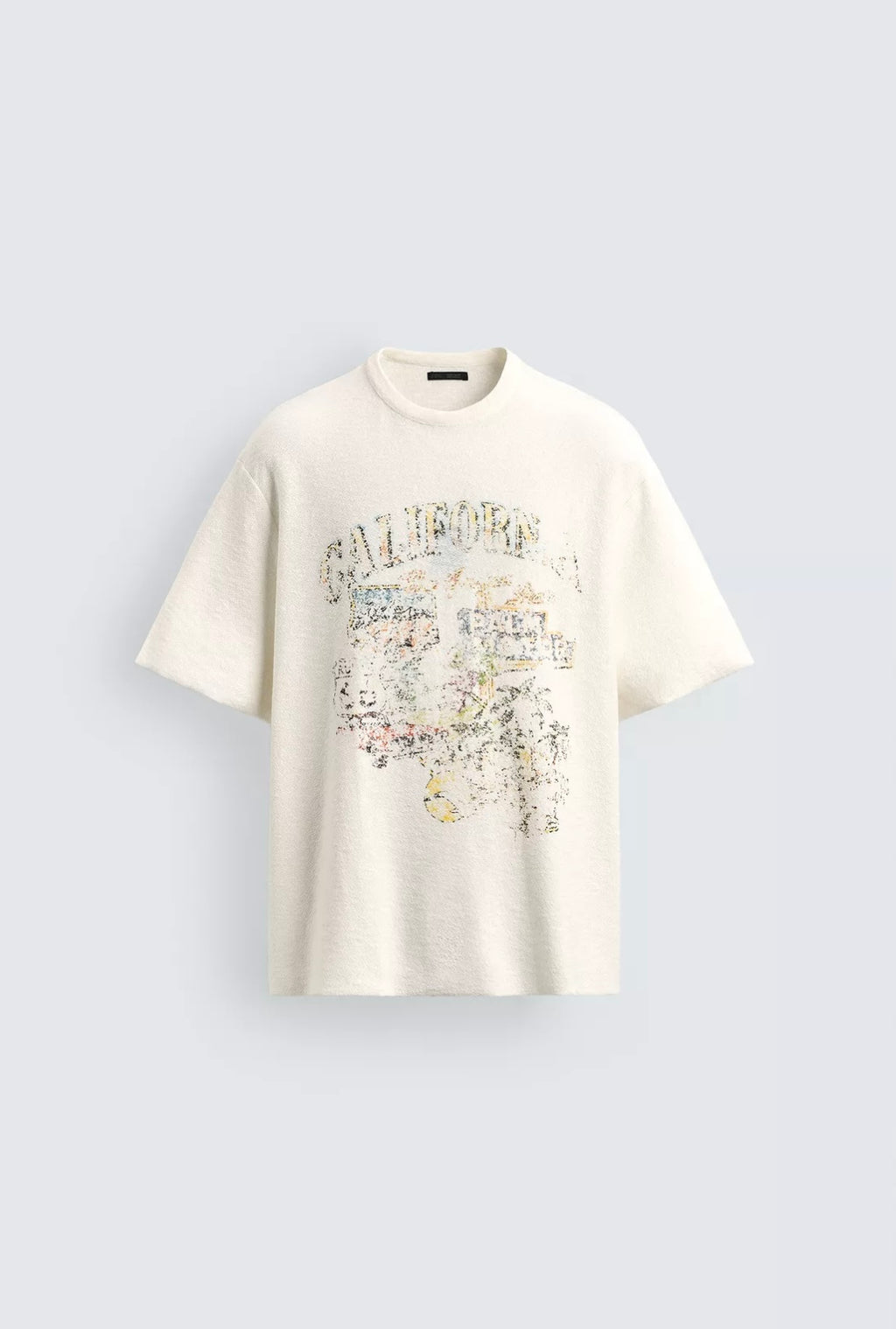 Zara Washed Printed Knit T-Shirt