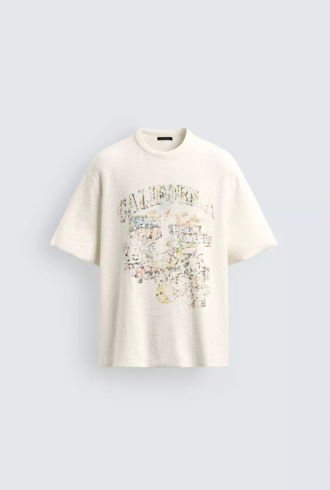 Zara Washed Printed Knit T-Shirt