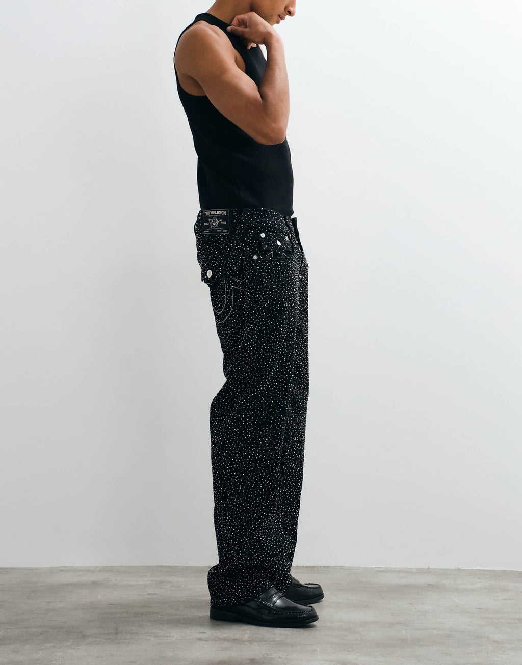 True Religion Crystal Baggy Fit Denim Jeans