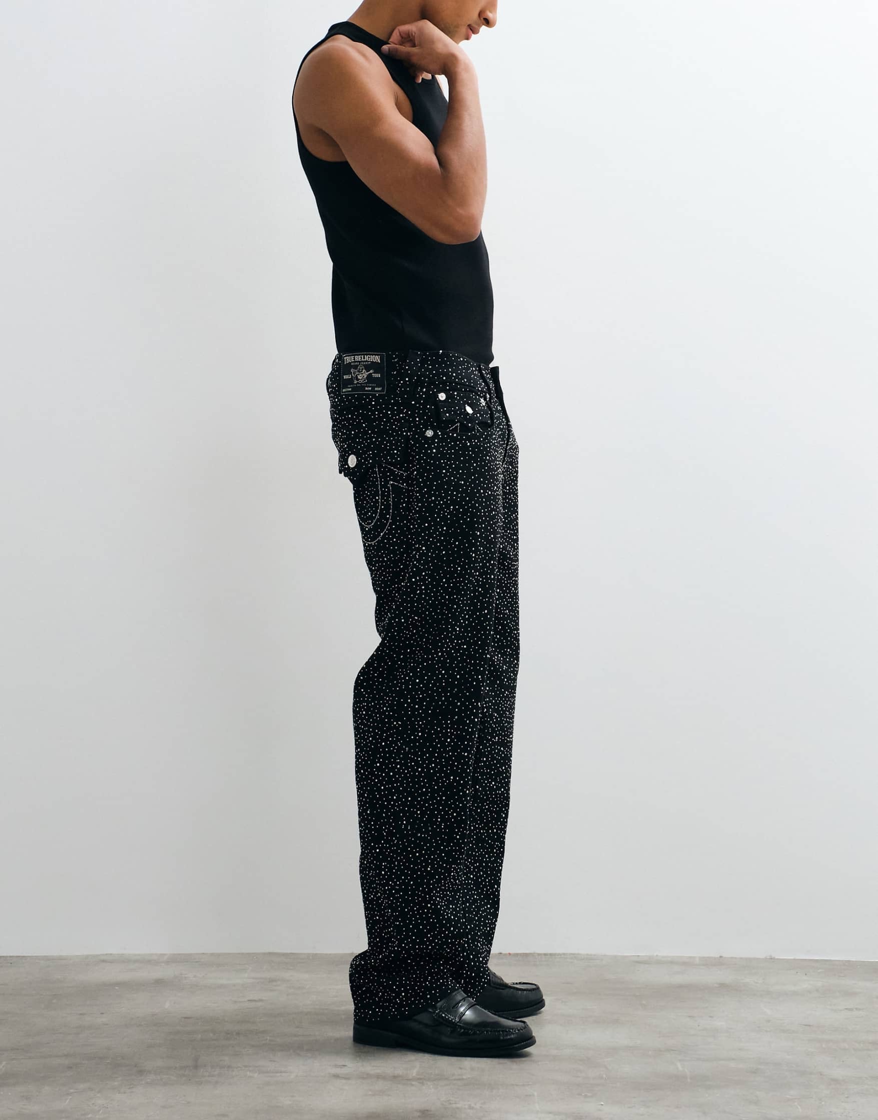 True Religion Crystal Baggy Fit Denim Jeans