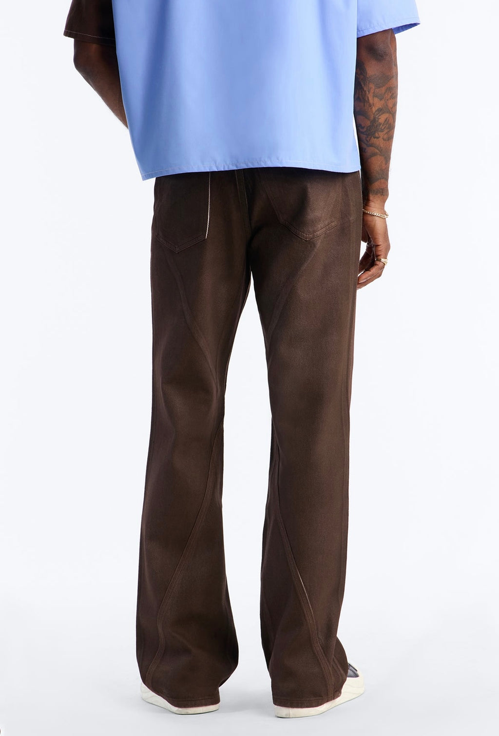 FASHIONNOVA Stacked Slim Flare Phantom Waxed Jeans