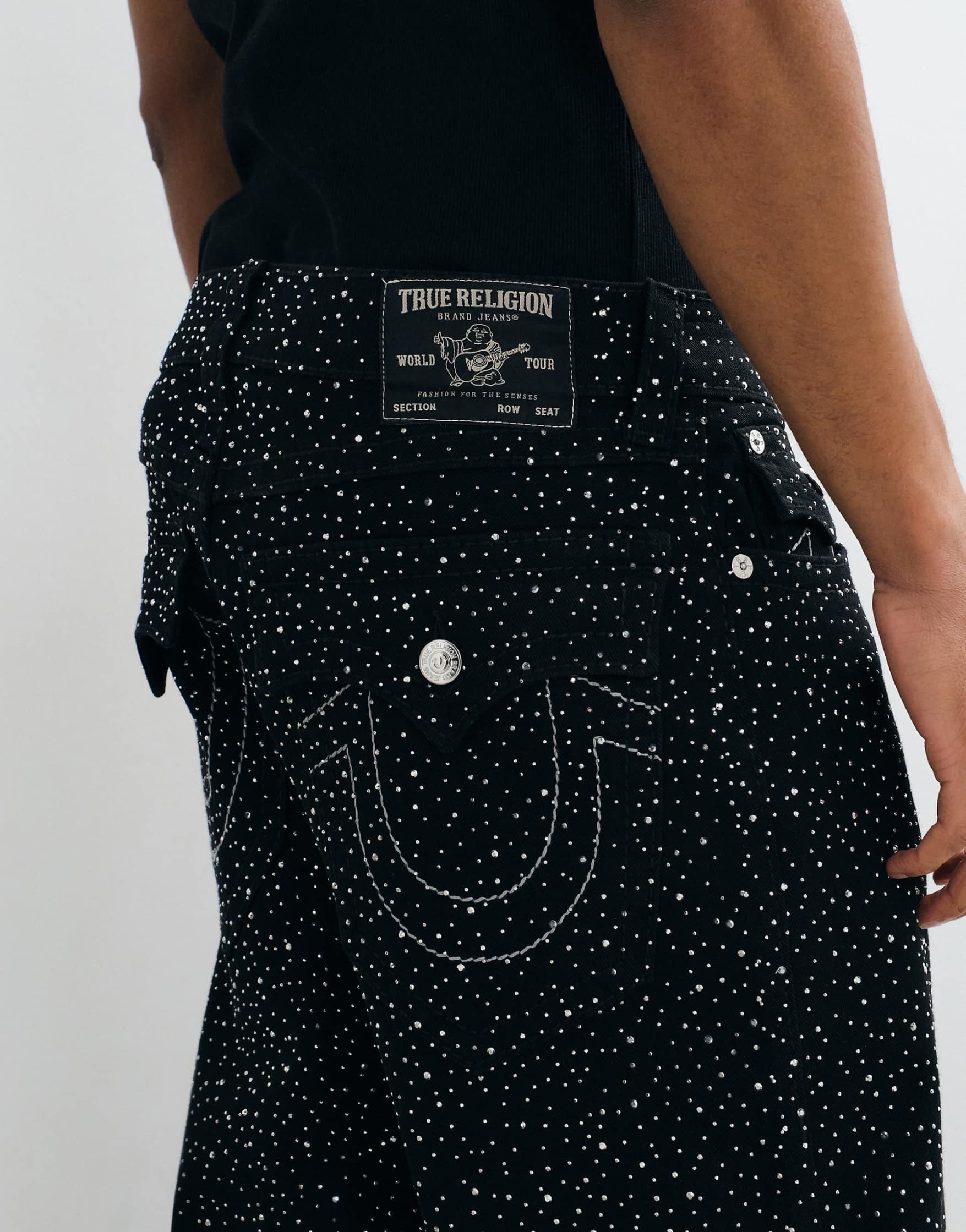 True Religion Crystal Baggy Fit Denim Jeans