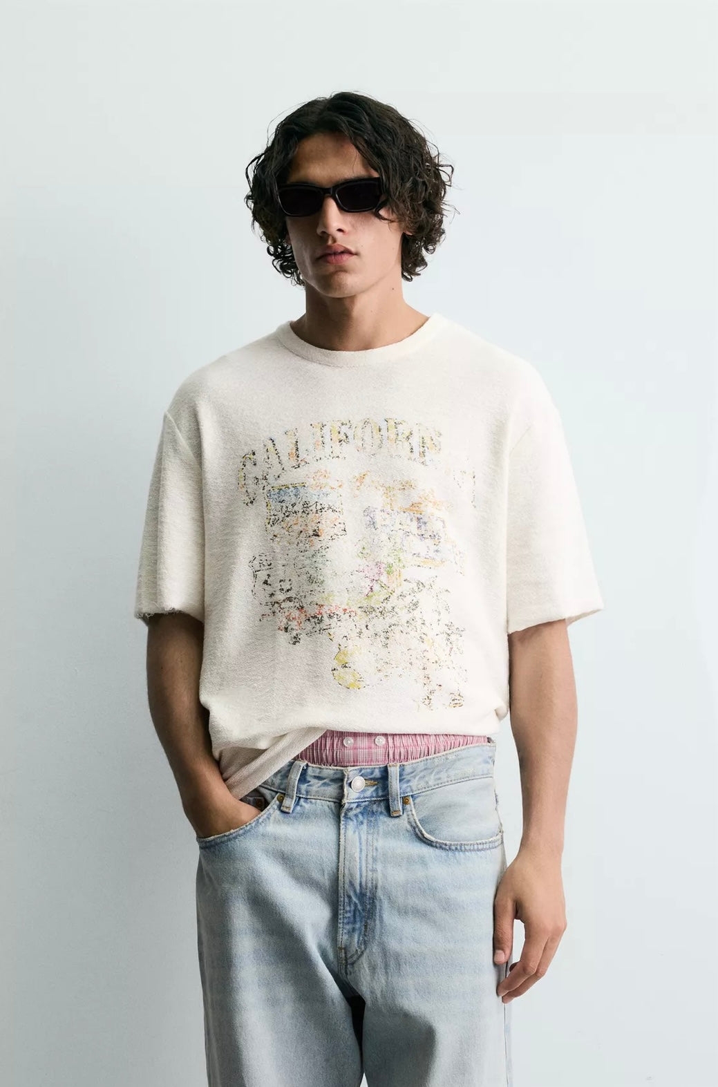 Zara Washed Printed Knit T-Shirt
