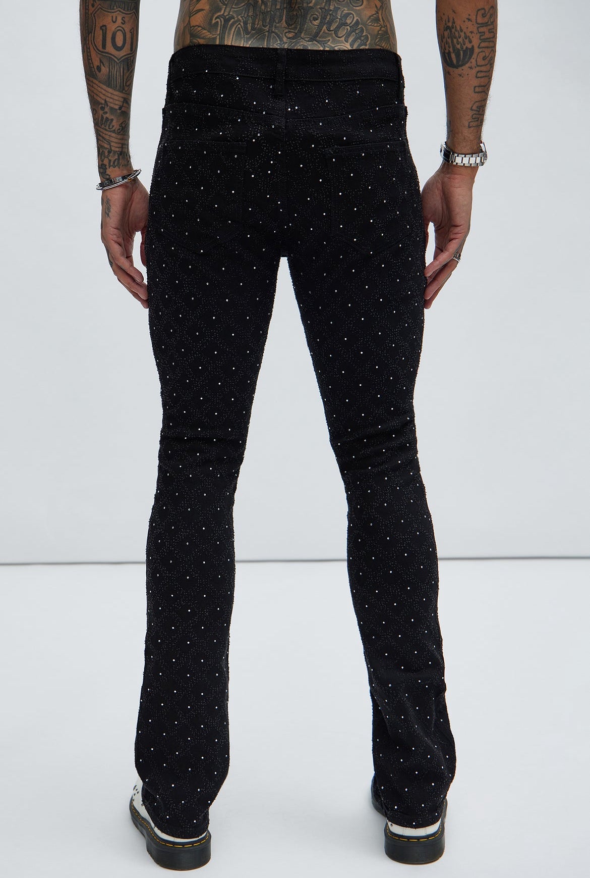FASHIONNOVA Jewel Stacked Skinny Flare Jeans