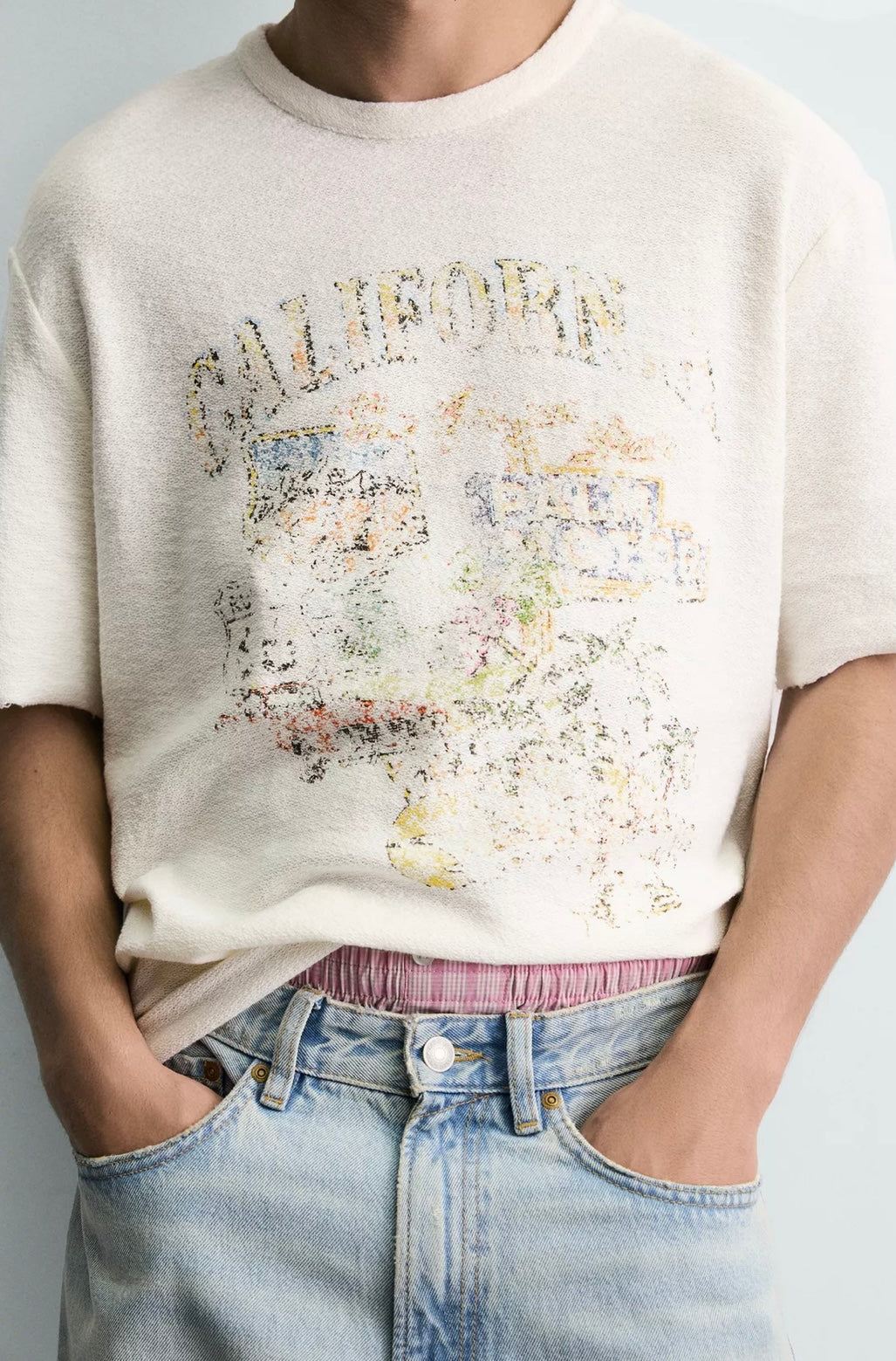 Zara Washed Printed Knit T-Shirt