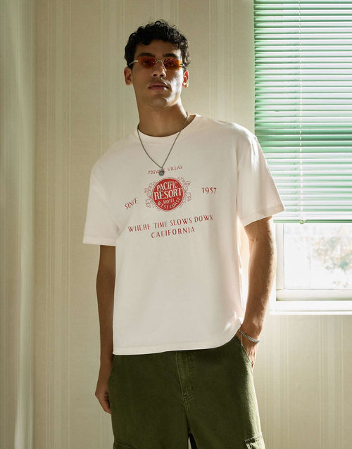 Bershka Relaxed Fit Print T-Shirt