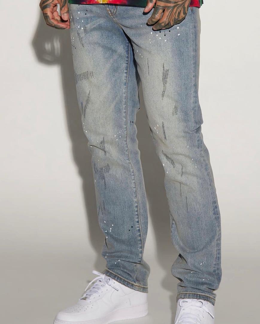 FASHIONNOVA Ripped And Bleach Splatter Jeans