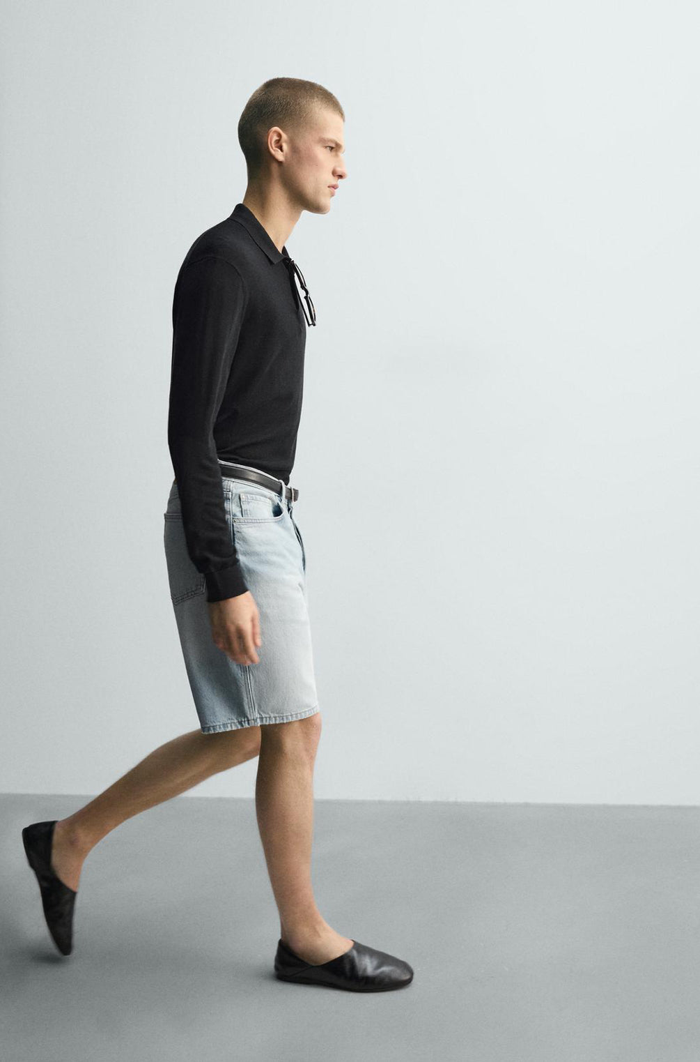 Zara Straight-Leg Denim Bermuda Shorts