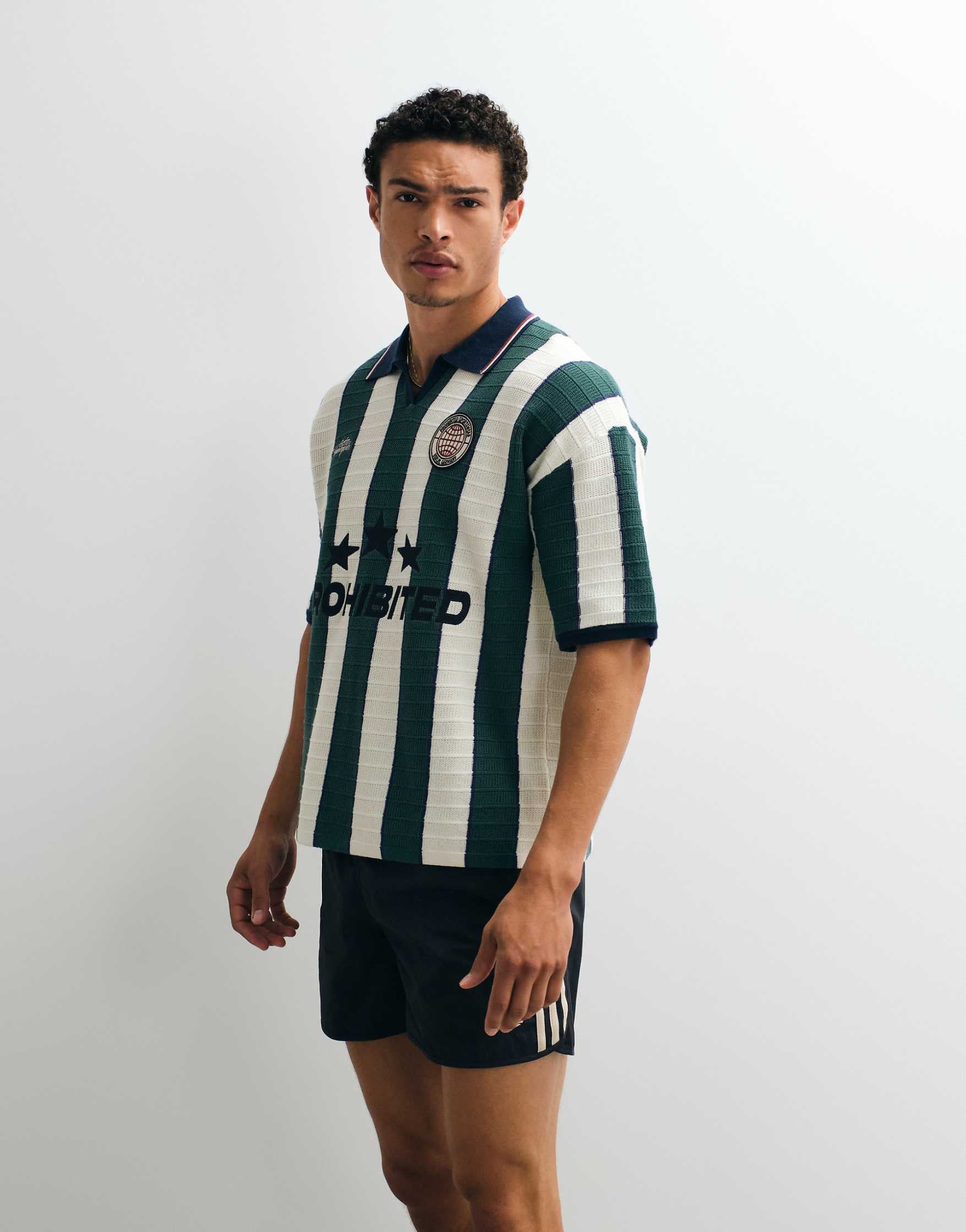 Prohibited Knitted Stripe Football Shirt