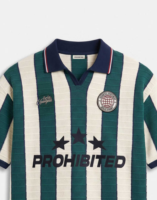 Prohibited Knitted Stripe Football Shirt