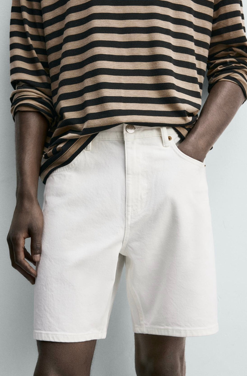 Zara Regular Fit Denim Bermuda Shorts
